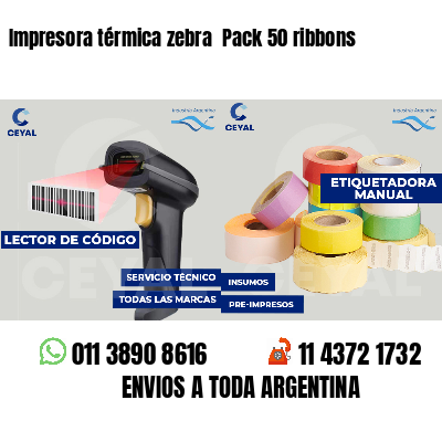 Impresora térmica zebra Pack 50 ribbons