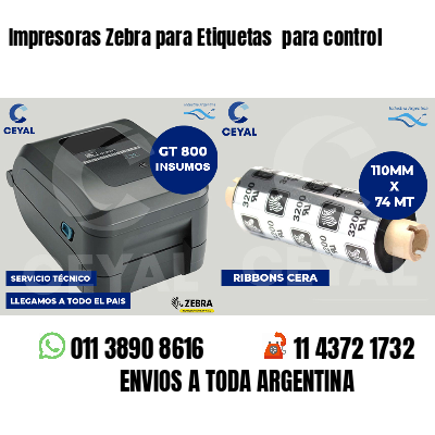 Impresoras Zebra para Etiquetas para control