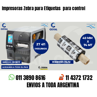 Impresoras Zebra para Etiquetas para control