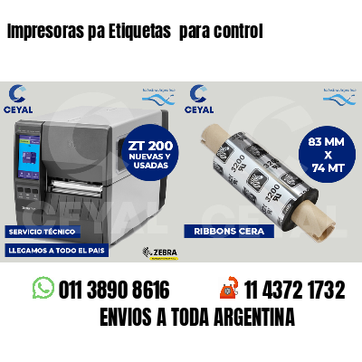 Impresoras pa Etiquetas para control