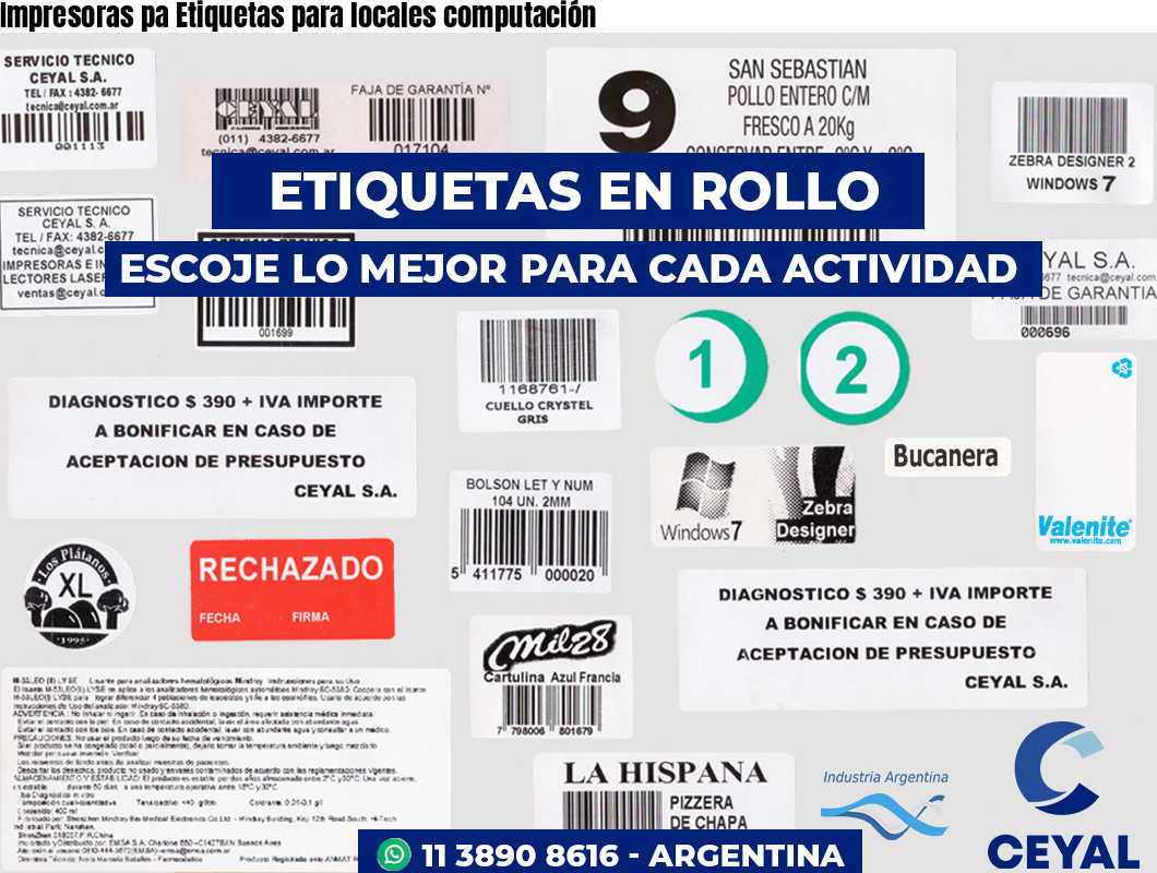 Impresoras pa Etiquetas para locales computación