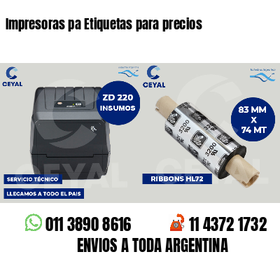 Impresoras pa Etiquetas para precios