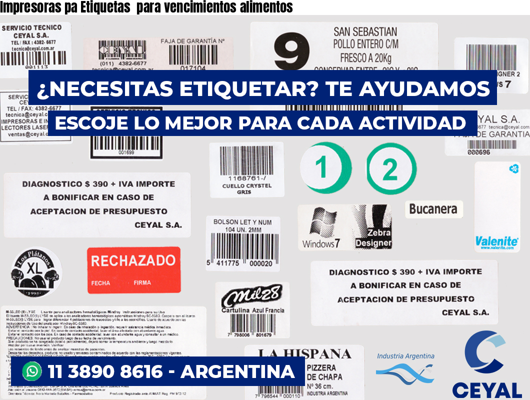 Impresoras pa Etiquetas  para vencimientos alimentos
