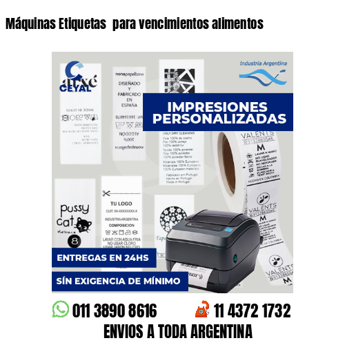 Máquinas Etiquetas  para vencimientos alimentos
