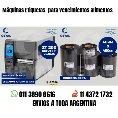 Máquinas Etiquetas  para vencimientos alimentos