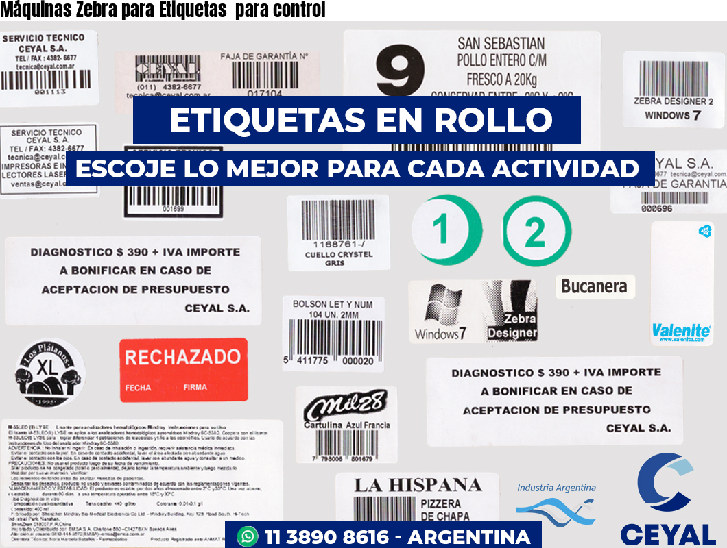 Máquinas Zebra para Etiquetas  para control