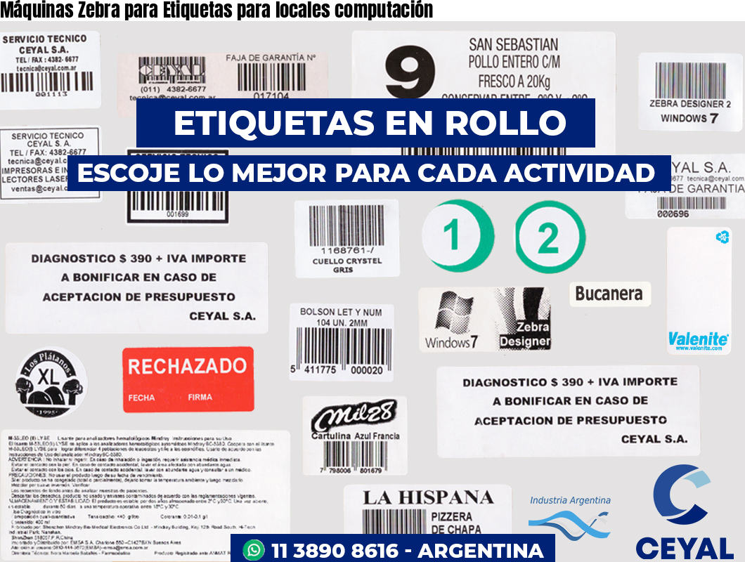 Máquinas Zebra para Etiquetas para locales computación