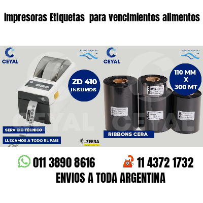 impresoras Etiquetas  para vencimientos alimentos