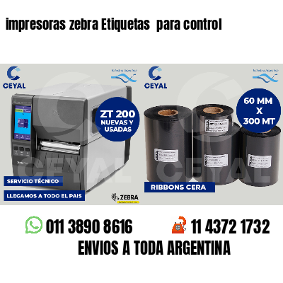 impresoras zebra Etiquetas para control
