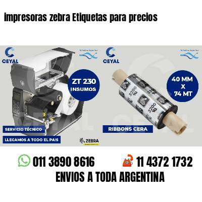impresoras zebra Etiquetas para precios