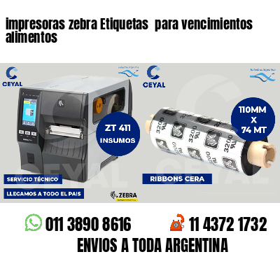 impresoras zebra Etiquetas  para vencimientos alimentos
