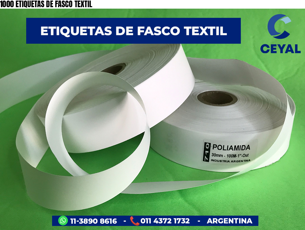 1000 ETIQUETAS DE FASCO TEXTIL