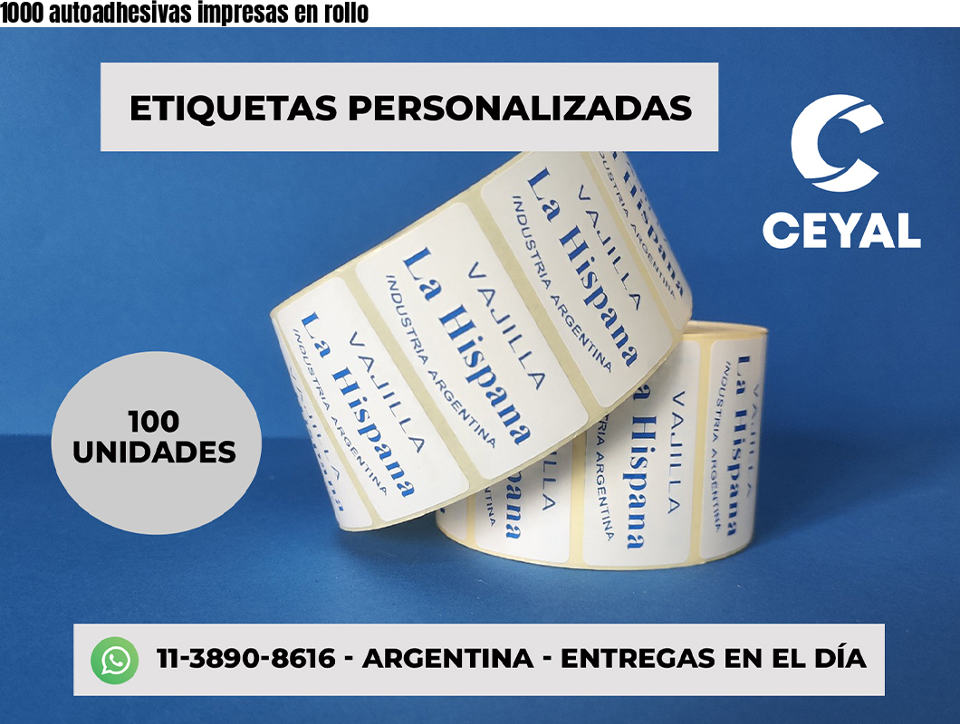 1000 autoadhesivas impresas en rollo