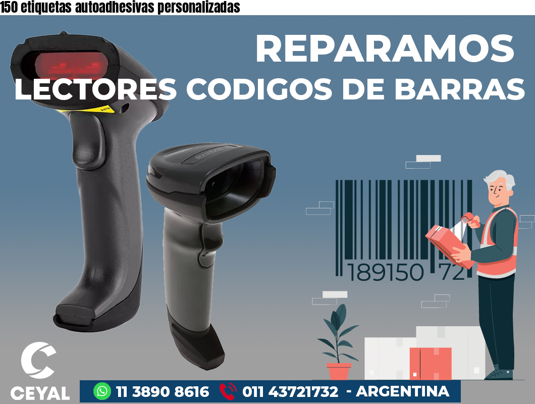 150 etiquetas autoadhesivas personalizadas