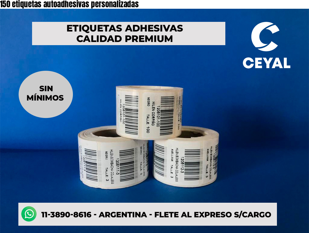 150 etiquetas autoadhesivas personalizadas