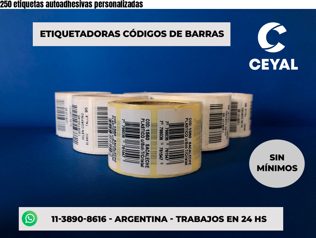 250 etiquetas autoadhesivas personalizadas
