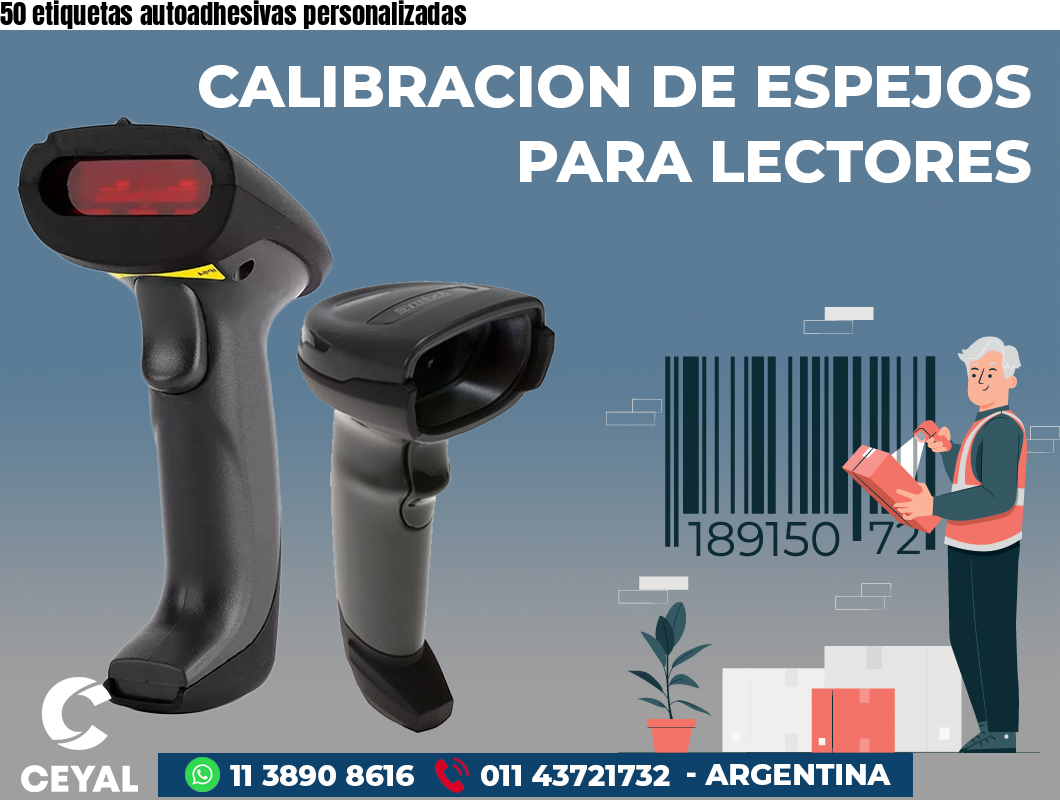 50 etiquetas autoadhesivas personalizadas