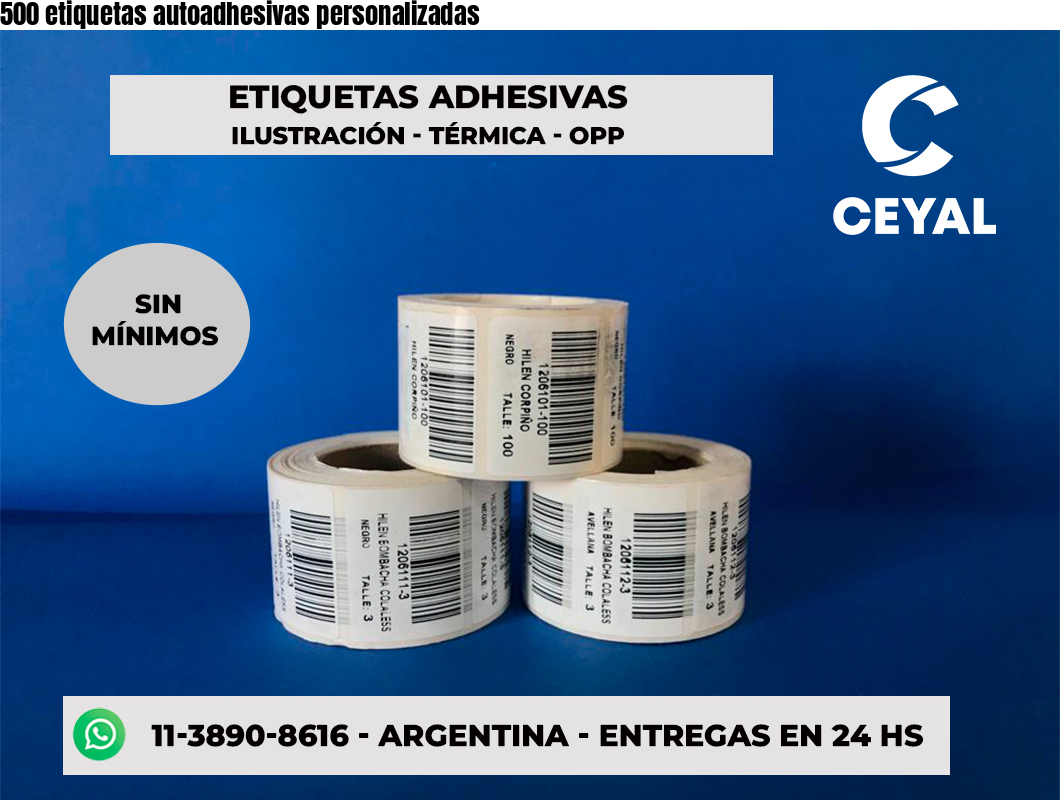500 etiquetas autoadhesivas personalizadas