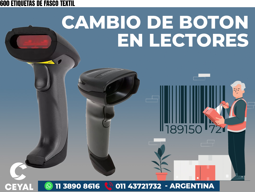 600 ETIQUETAS DE FASCO TEXTIL
