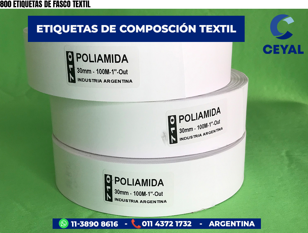 800 ETIQUETAS DE FASCO TEXTIL