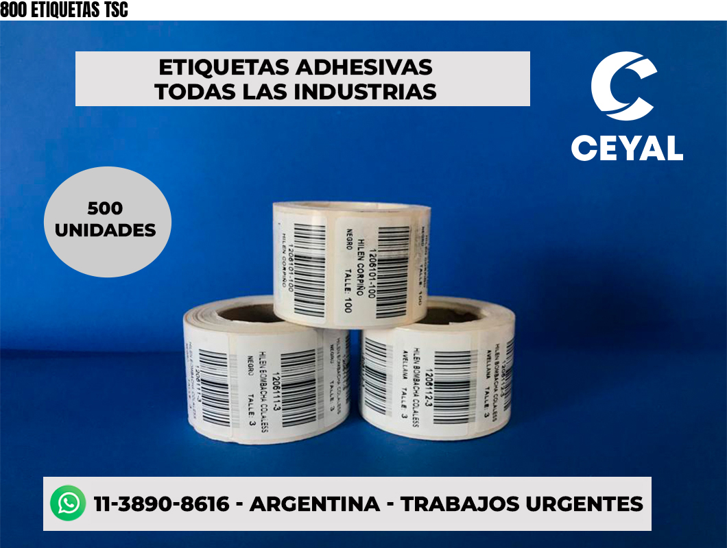 800 ETIQUETAS TSC