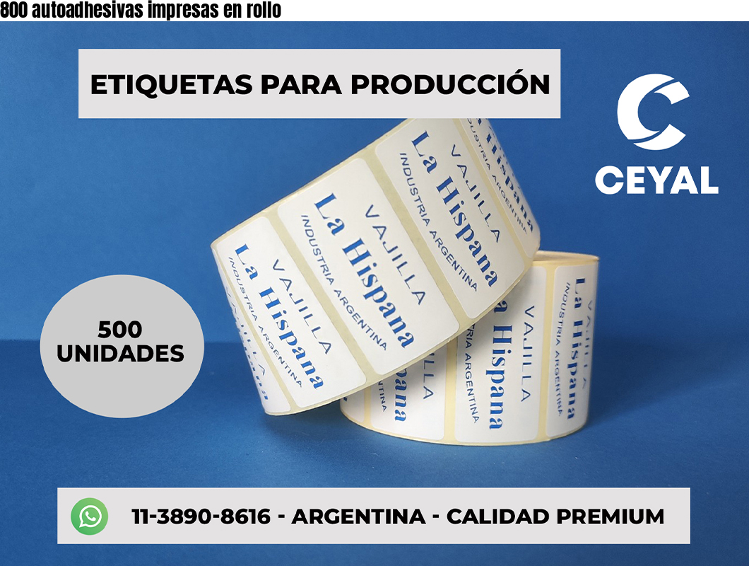 800 autoadhesivas impresas en rollo