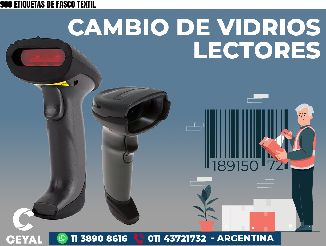 900 ETIQUETAS DE FASCO TEXTIL