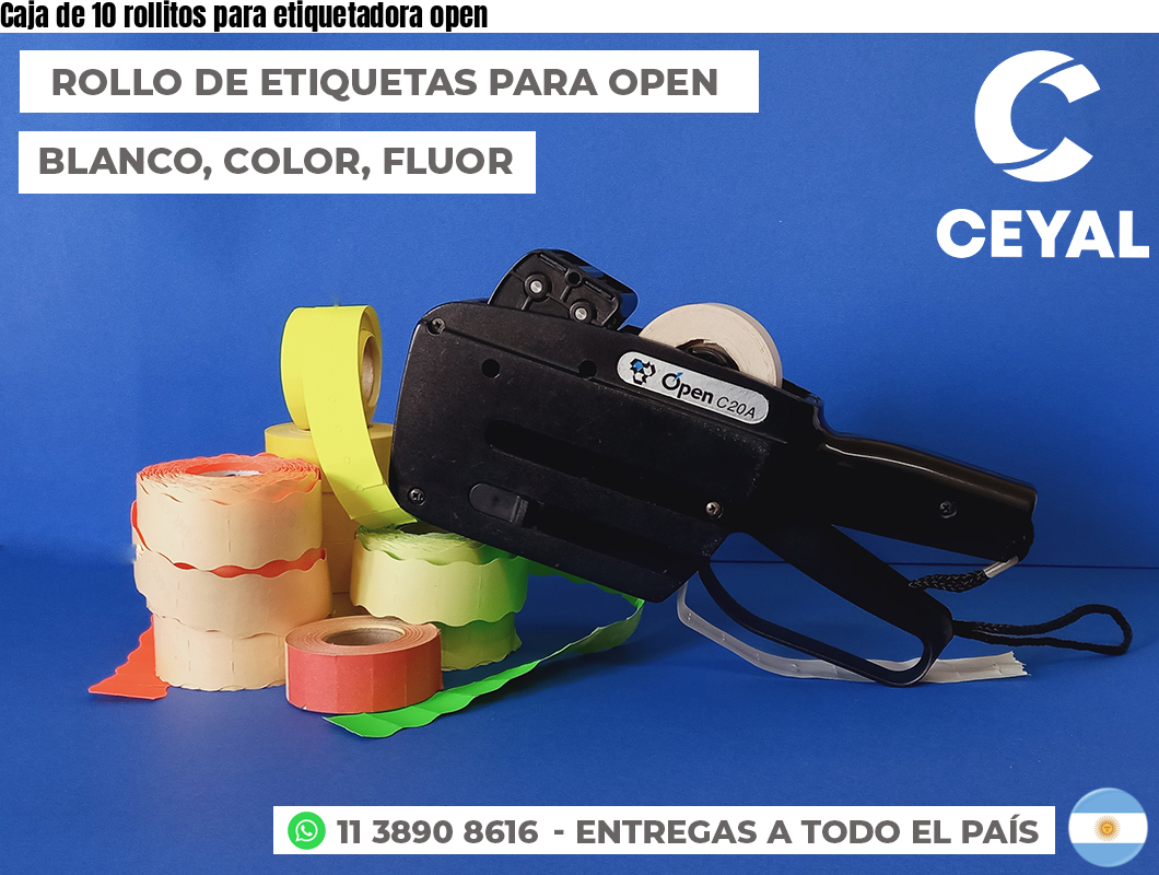 Caja de 10 rollitos para etiquetadora open