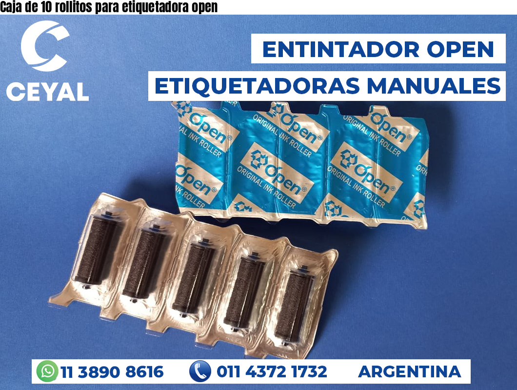 Caja de 10 rollitos para etiquetadora open