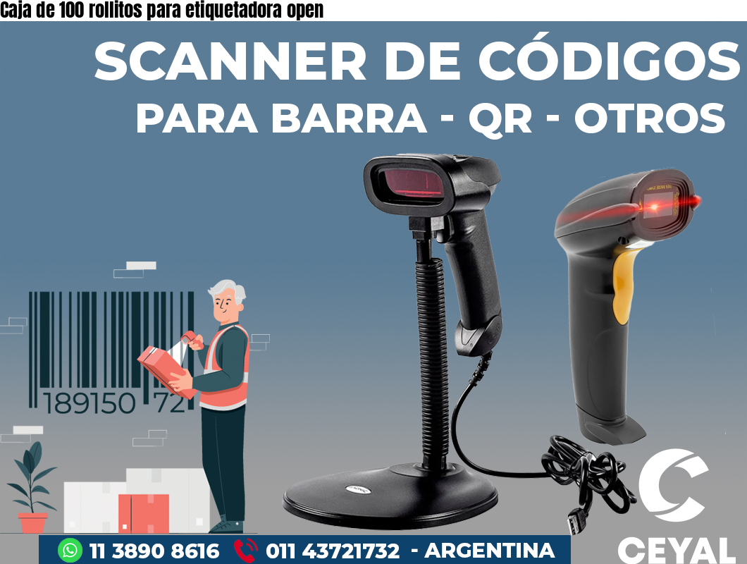 Caja de 100 rollitos para etiquetadora open