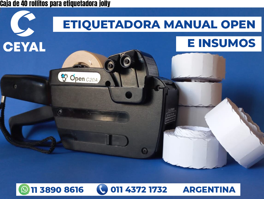 Caja de 40 rollitos para etiquetadora jolly