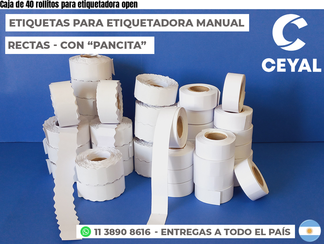 Caja de 40 rollitos para etiquetadora open