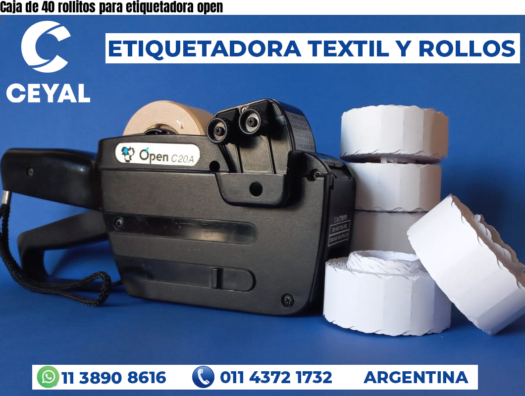Caja de 40 rollitos para etiquetadora open