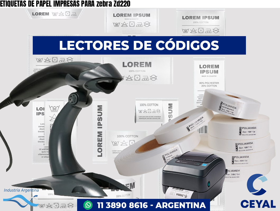 ETIQUETAS DE PAPEL IMPRESAS PARA zebra Zd220