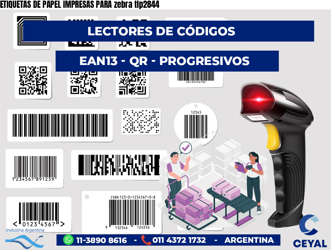 ETIQUETAS DE PAPEL IMPRESAS PARA zebra tlp2844