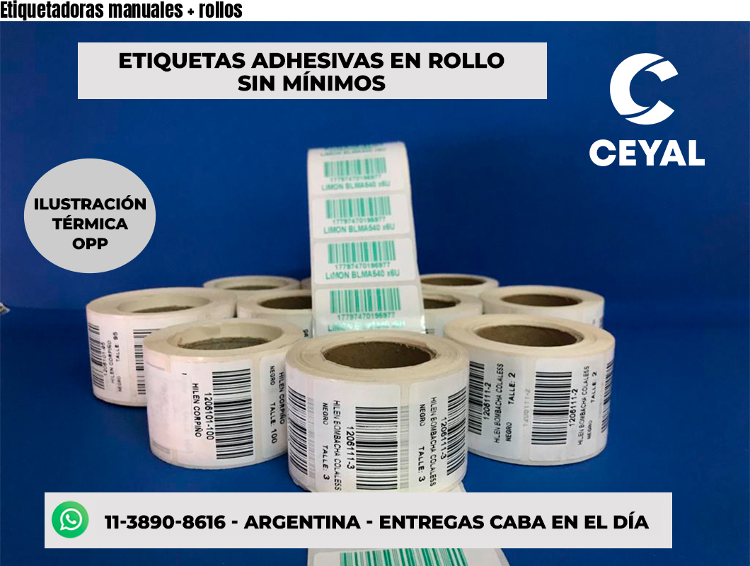 Etiquetadoras manuales + rollos