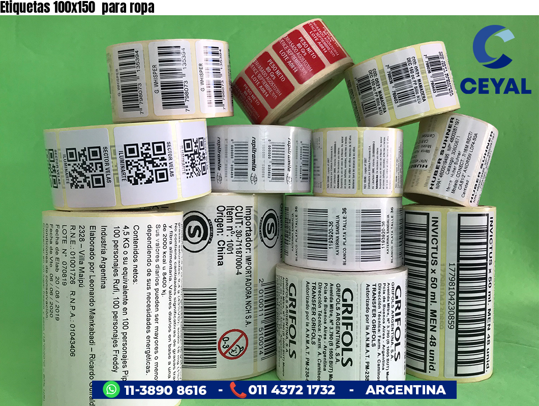Etiquetas 100x150  para ropa