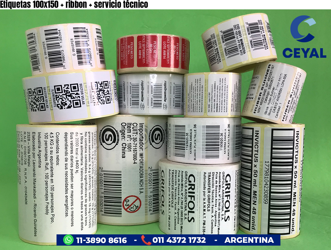 Etiquetas 100x150 ribbon servicio técnico