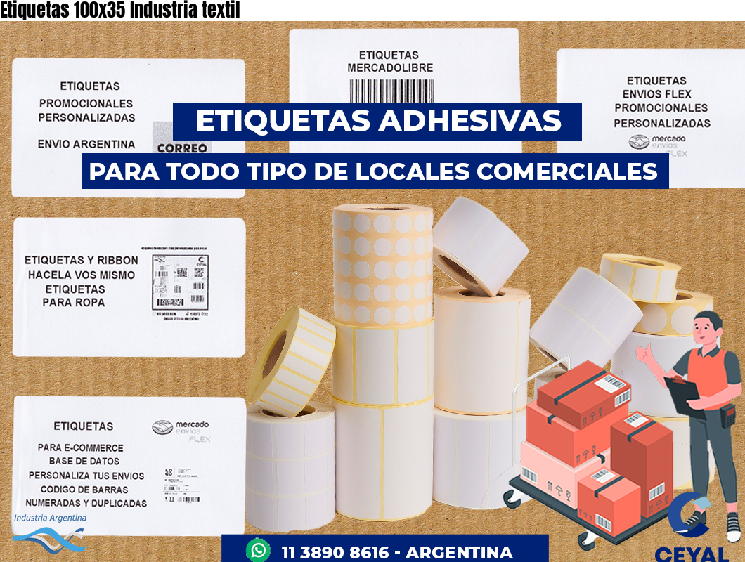 Etiquetas 100x35 Industria textil