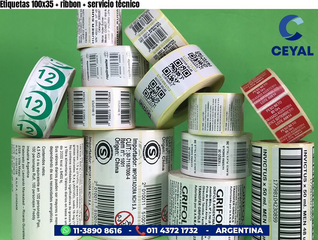 Etiquetas 100x35 ribbon servicio técnico