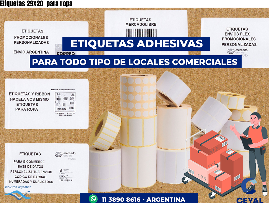 Etiquetas 29x20 para ropa