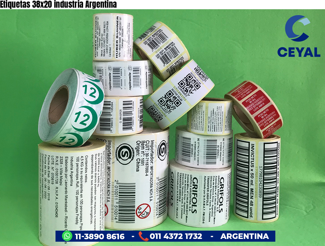 Etiquetas 38x20 industria Argentina