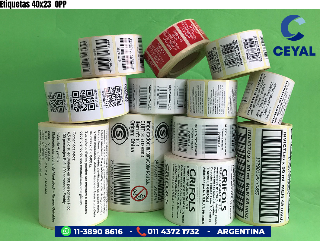 Etiquetas 40x23 OPP
