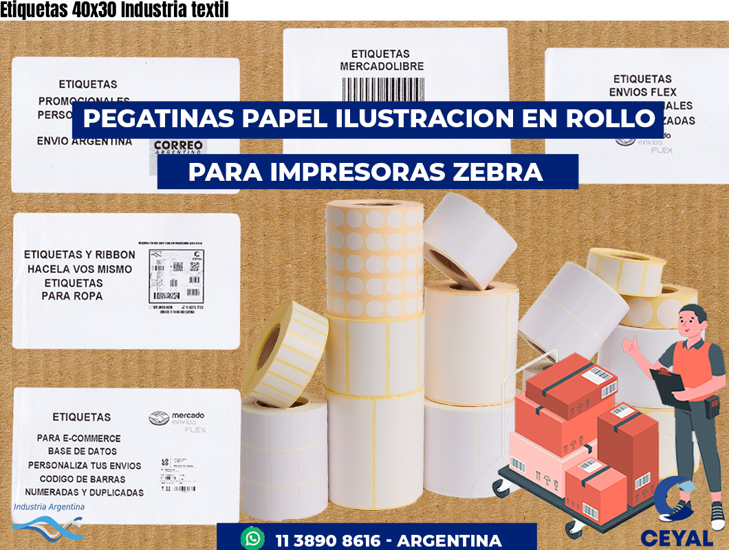 Etiquetas 40x30 Industria textil
