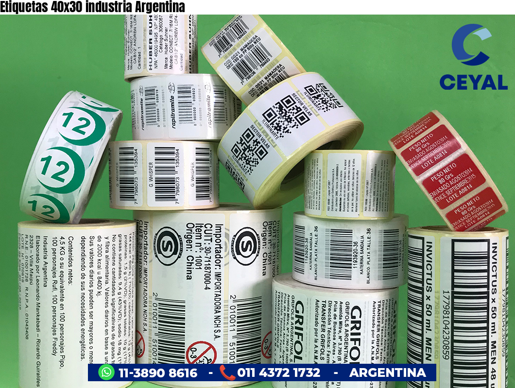Etiquetas 40x30 industria Argentina