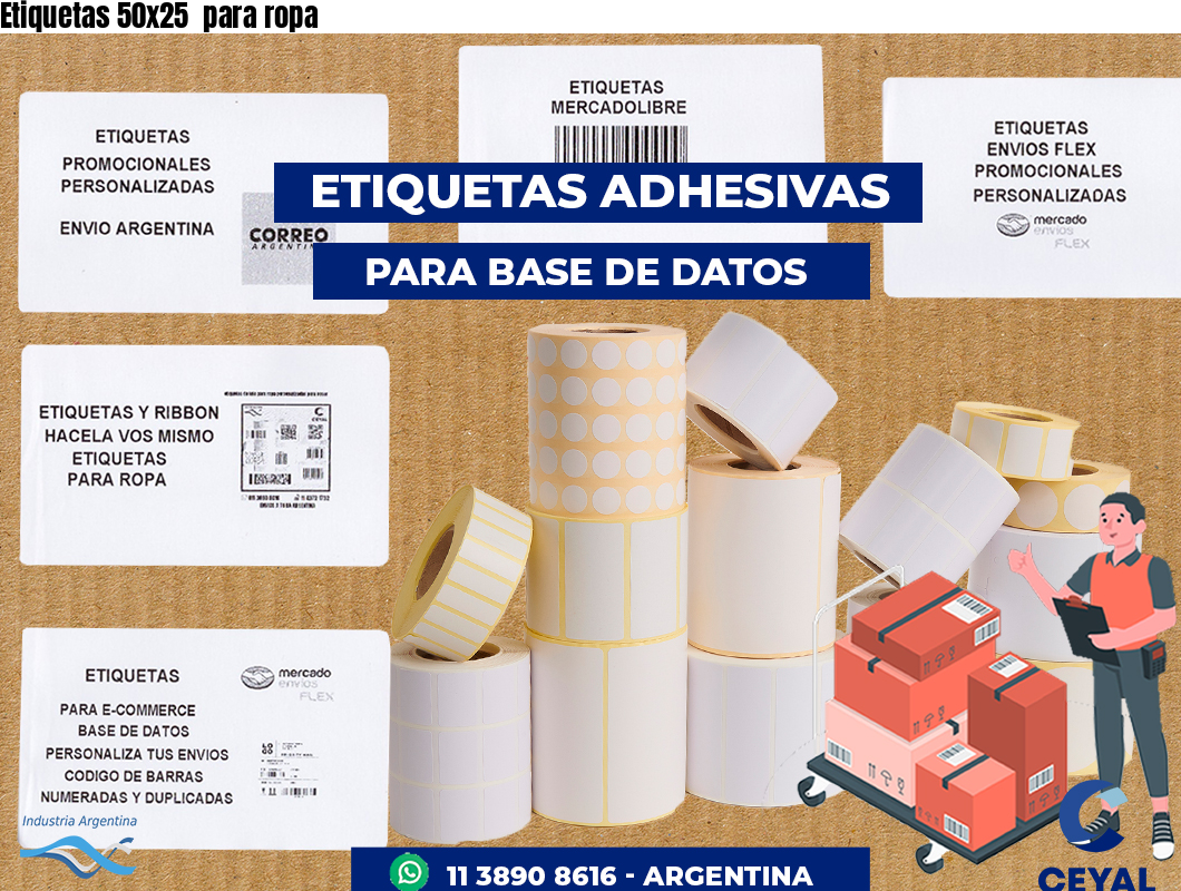 Etiquetas 50x25  para ropa