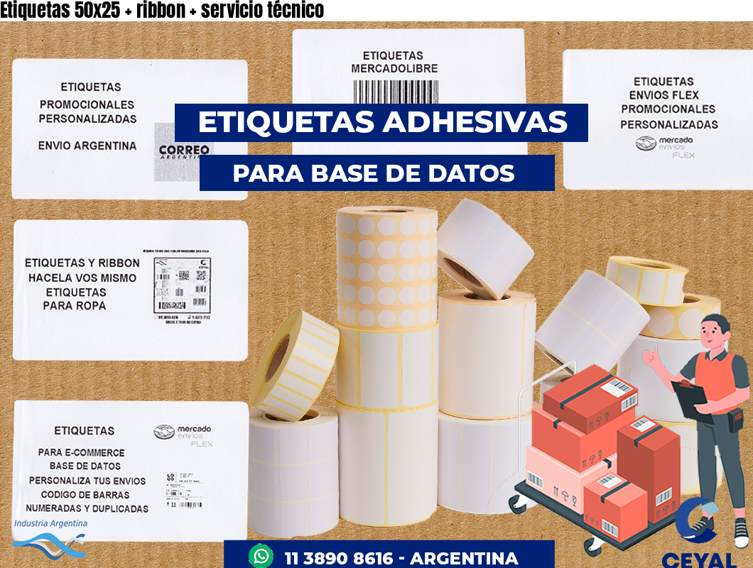 Etiquetas 50x25 ribbon servicio técnico