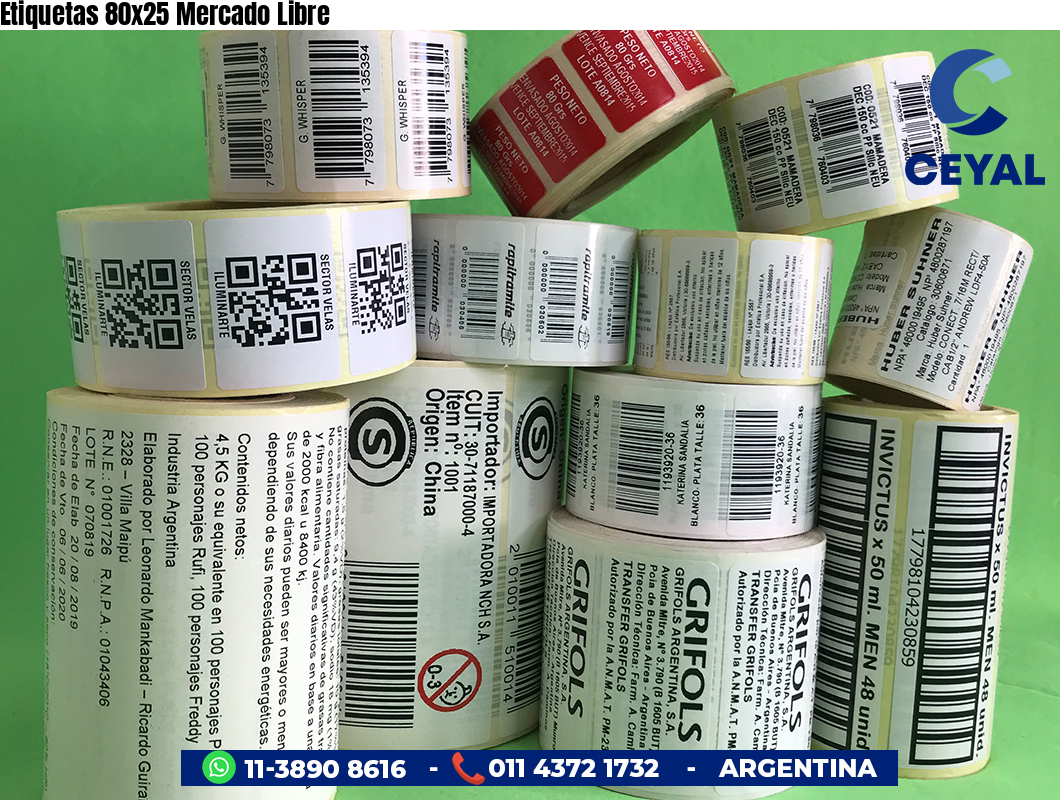 Etiquetas 80x25 Mercado Libre