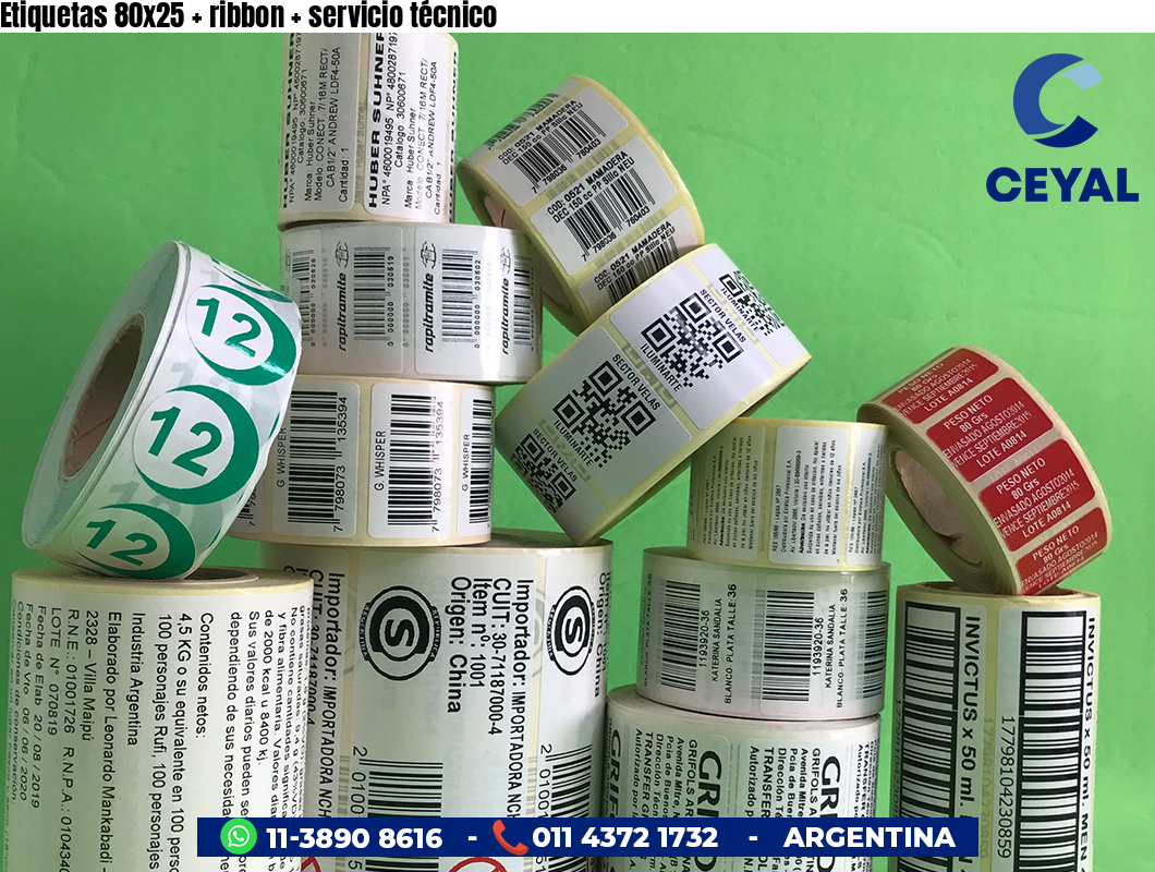 Etiquetas 80x25 ribbon servicio técnico