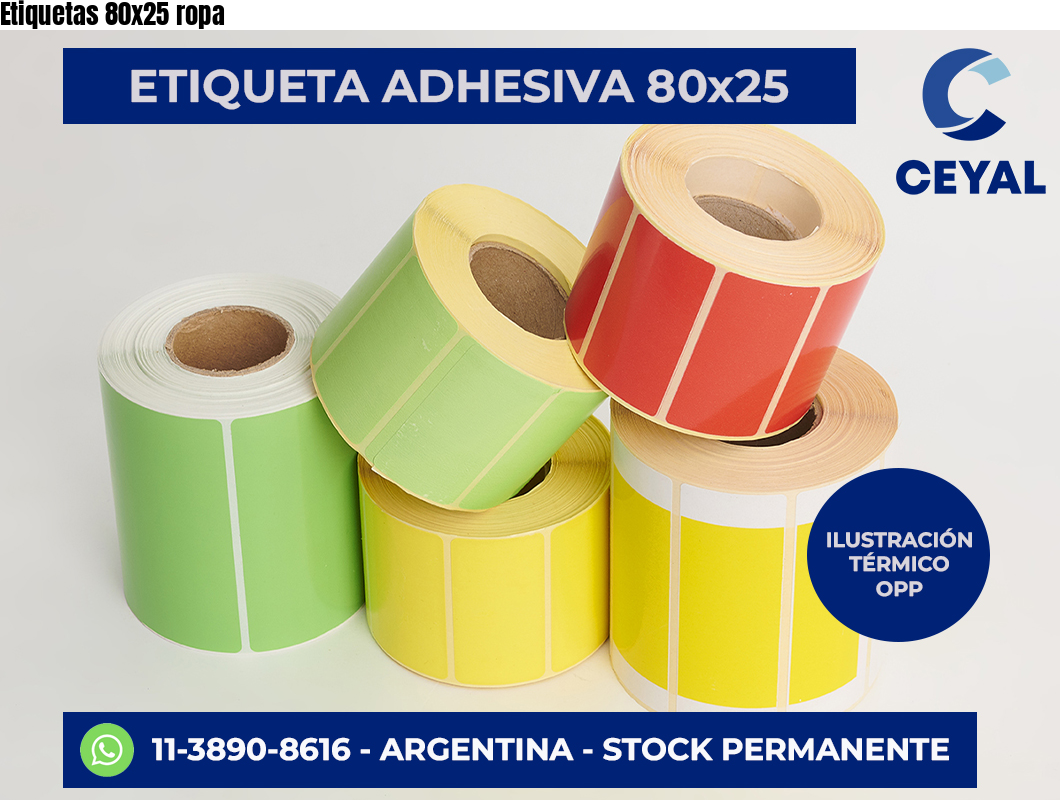 Etiquetas 80×25 ropa